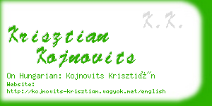 krisztian kojnovits business card